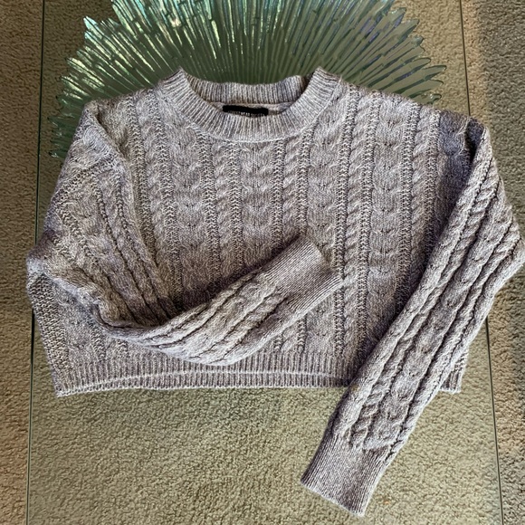 Streetwear Society Sweaters - 💜 Streetwear Society Cropped Cable Knit Sweater